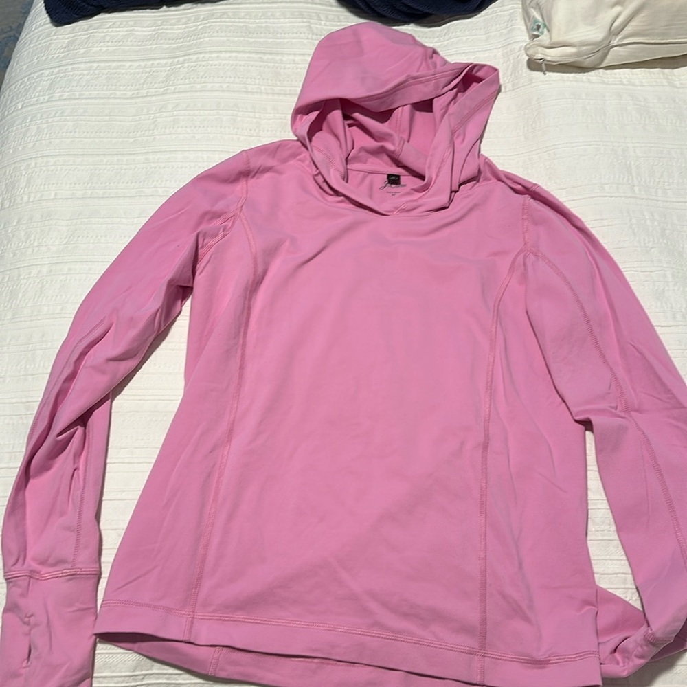 JCrew bubblegum pink activewear top with hood